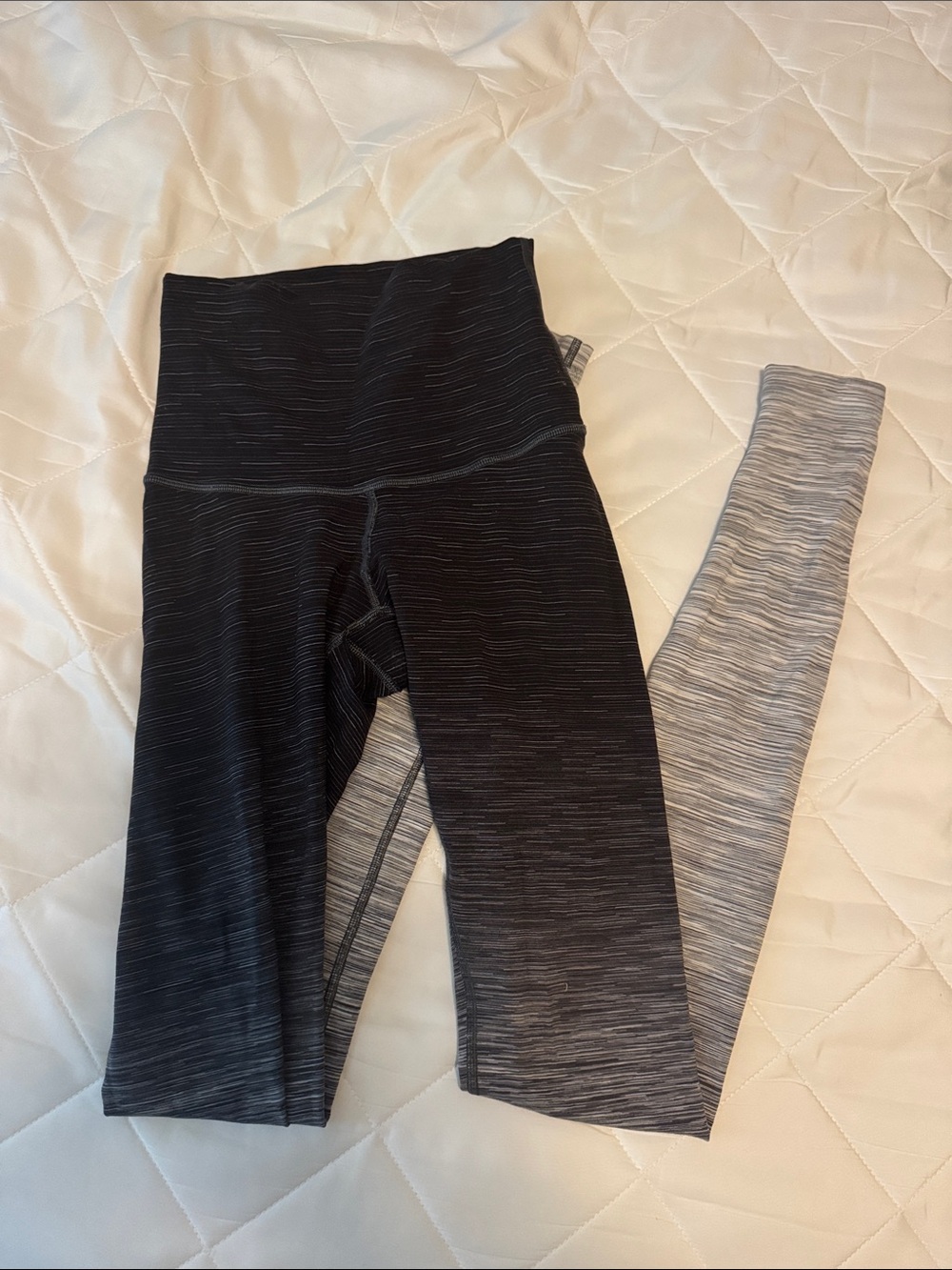 lululemon athletica Black and Gray Ombre Leggings